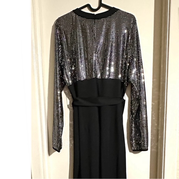 Jumpsuit Long Sleeve Metallic Sequin - Picture 5 of 8